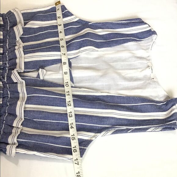 Tularosa Essie Blue Pattern Maxi Dress White Stripe Maxi Dress Size Small - Picture 6 of 12